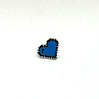 Cyan Pixel Heart Mini Filler Enamel Pin
