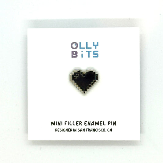 Black Pixel Heart Mini Filler Enamel Pin