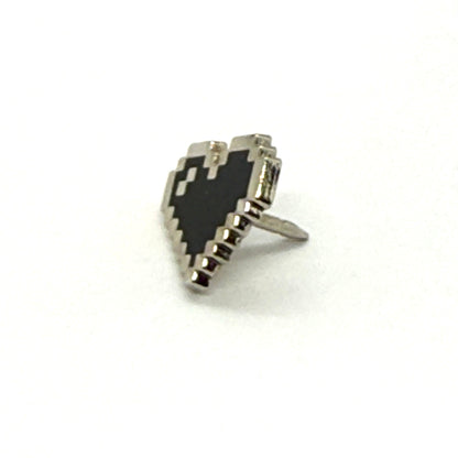 Black Pixel Heart Mini Filler Enamel Pin