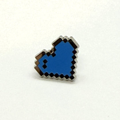 Cyan Pixel Heart Mini Filler Enamel Pin