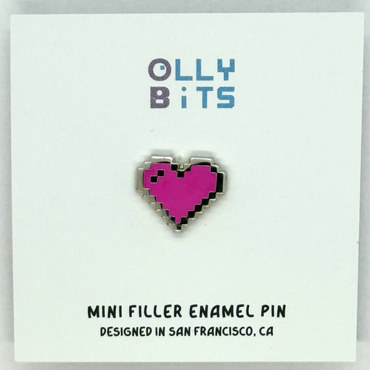 Magenta Pixel Heart Mini Filler Enamel Pin