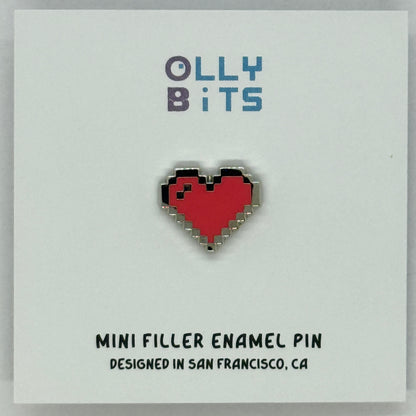 Red Pixel Heart Mini Filler Enamel Pin