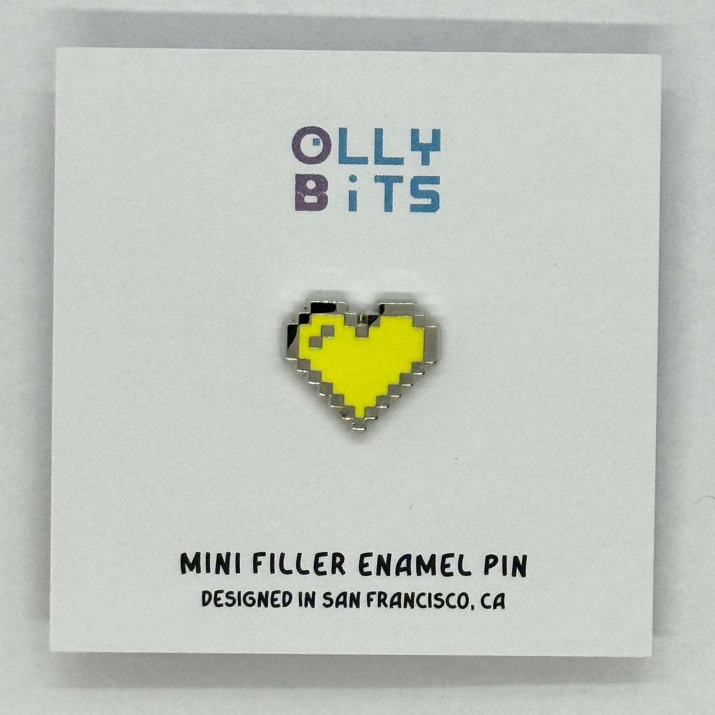 Yellow Pixel Heart Mini Filler Enamel Pin