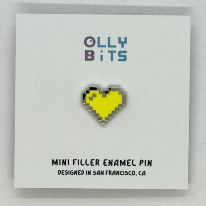 Yellow Pixel Heart Mini Filler Enamel Pin