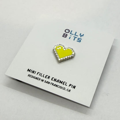 Yellow Pixel Heart Mini Filler Enamel Pin