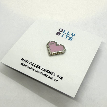 Pastel Pink Pixel Heart Mini Filler Enamel Pin