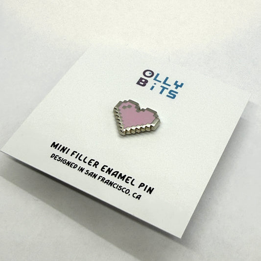 Pastel Pink Pixel Heart Mini Filler Enamel Pin