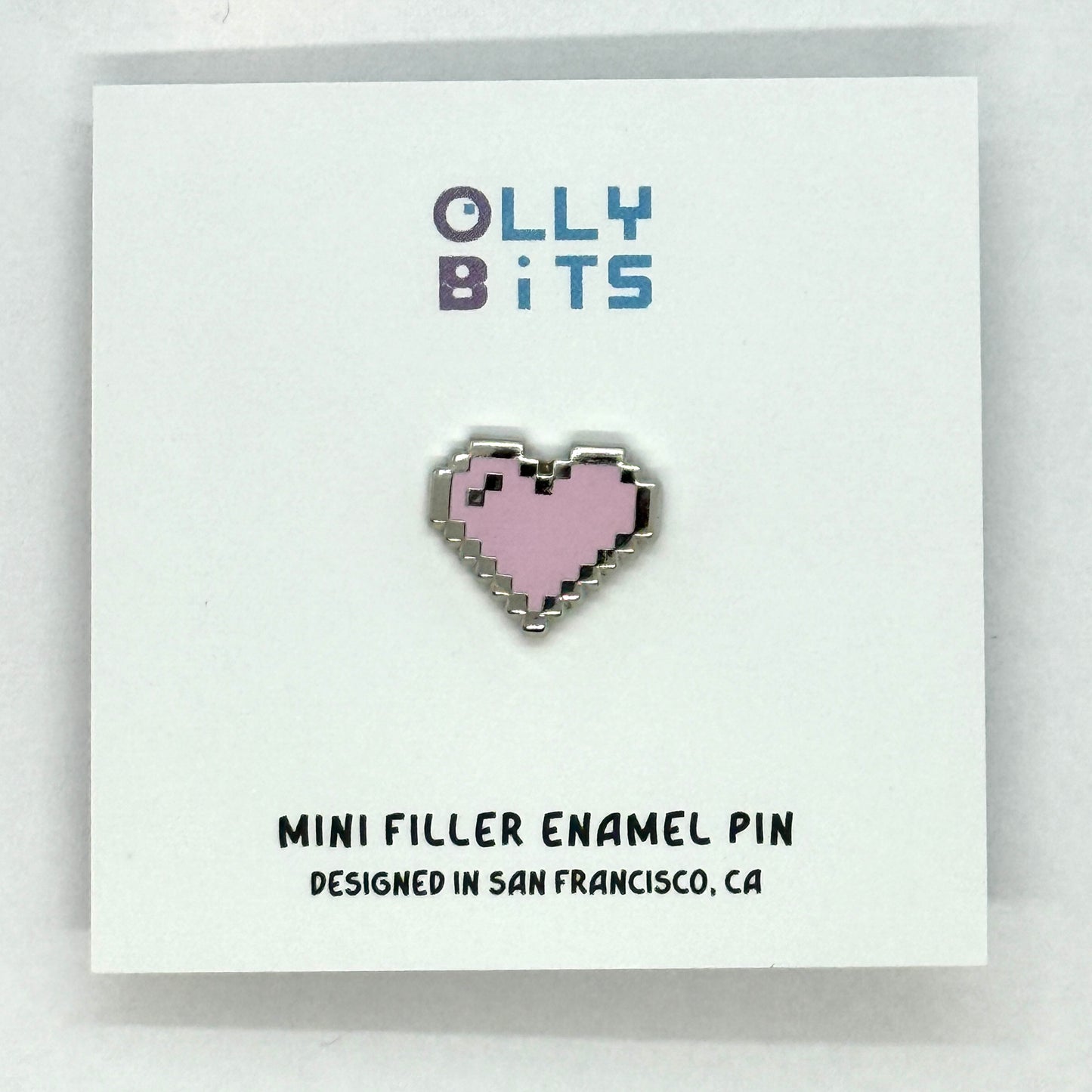 Pastel Pink Pixel Heart Mini Filler Enamel Pin