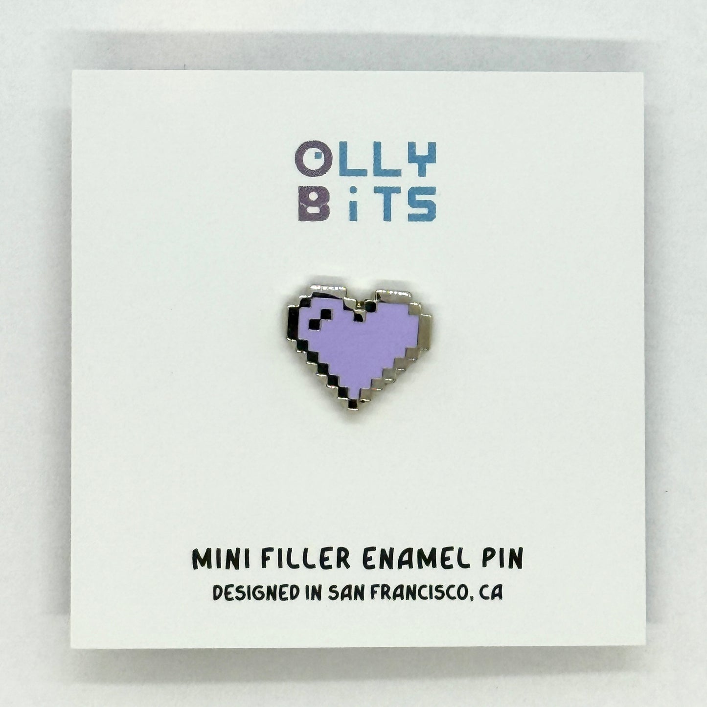 Pastel Purple Pixel Heart Mini Filler Enamel Pin