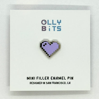 Pastel Purple Pixel Heart Mini Filler Enamel Pin