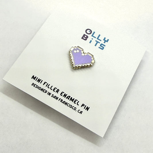 Pastel Purple Pixel Heart Mini Filler Enamel Pin