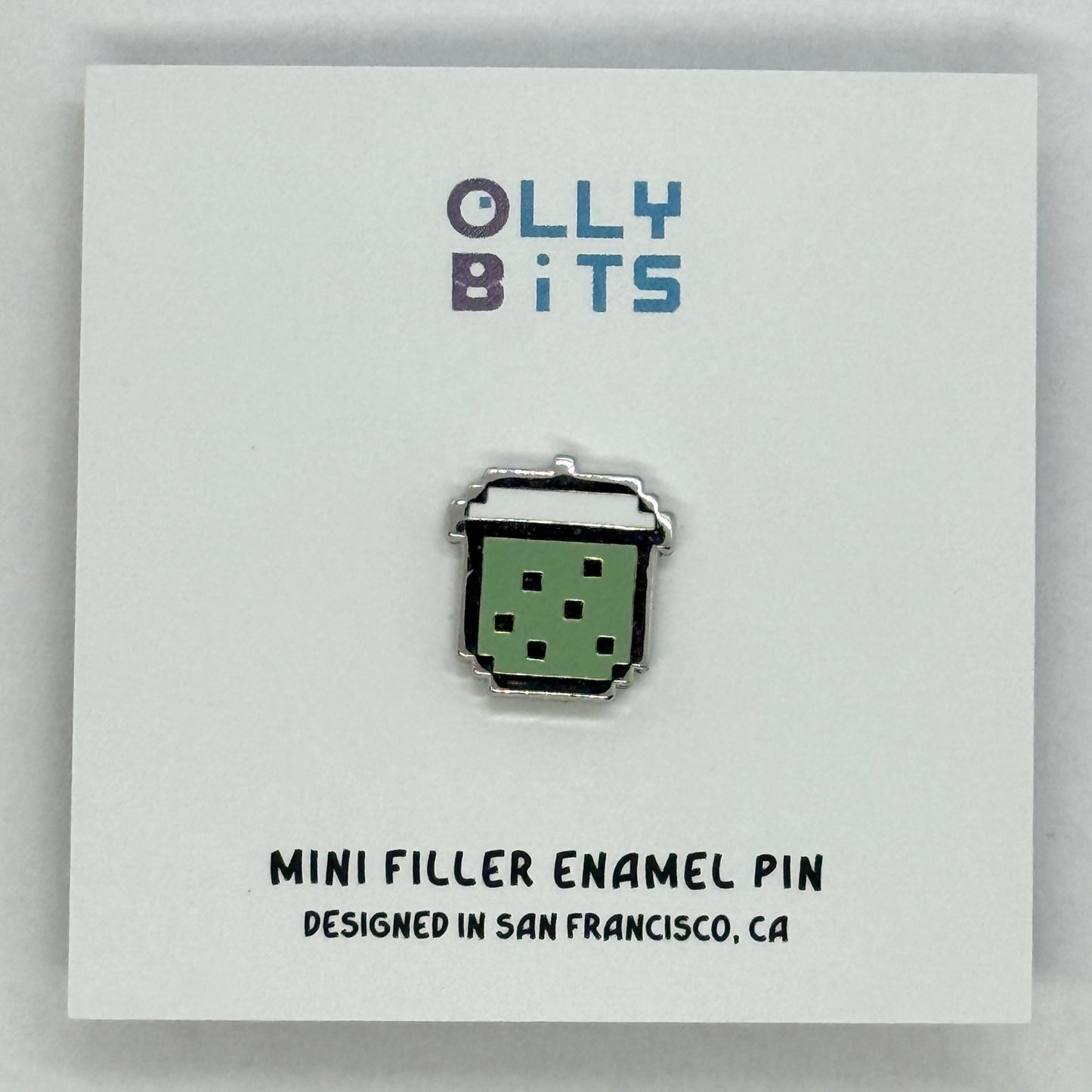 Green Matcha Pixel Boba Mini Filler Enamel Pin