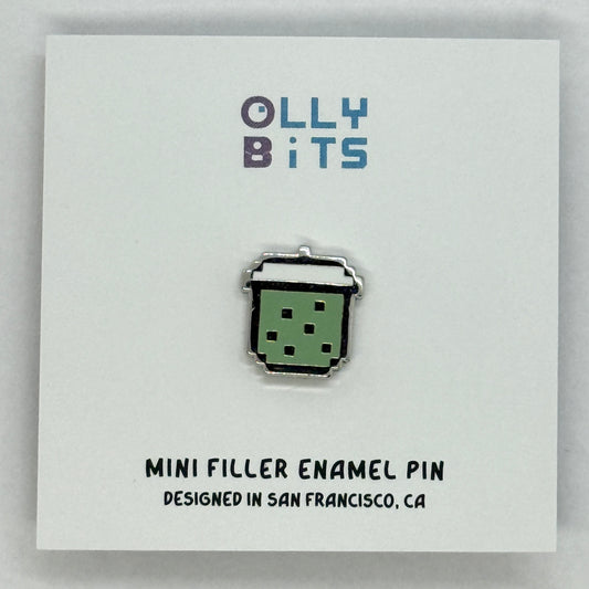 Green Matcha Pixel Boba Mini Filler Enamel Pin