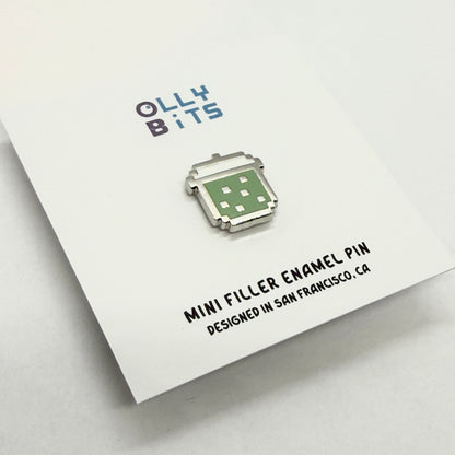 Green Matcha Pixel Boba Mini Filler Enamel Pin