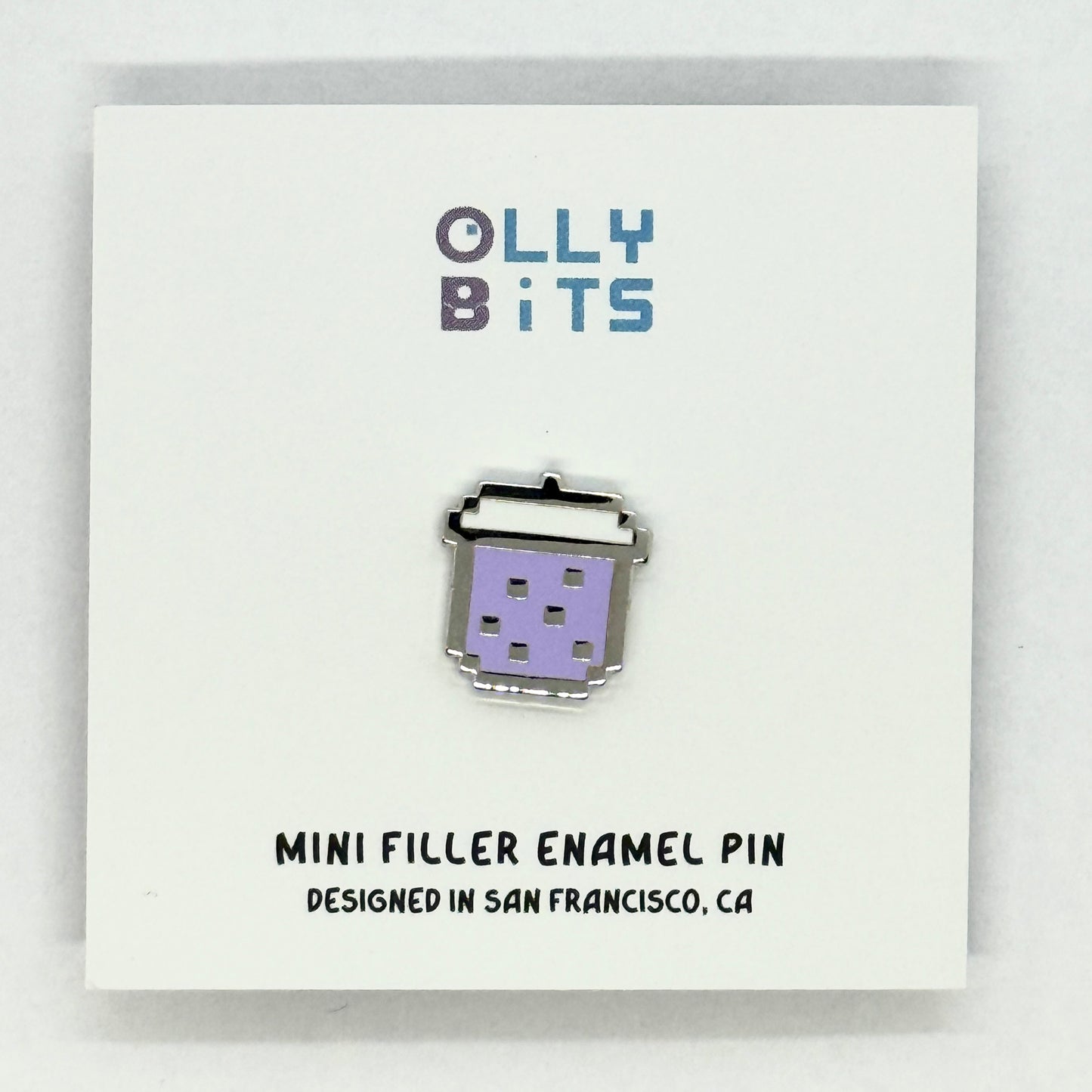 Purple Taro Pixel Boba Mini Filler Enamel Pin