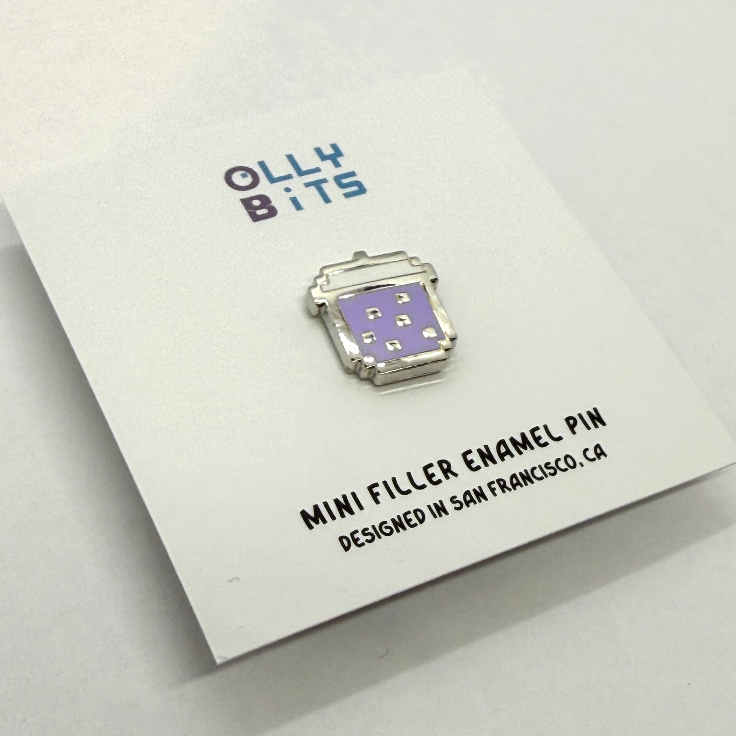 Purple Taro Pixel Boba Mini Filler Enamel Pin