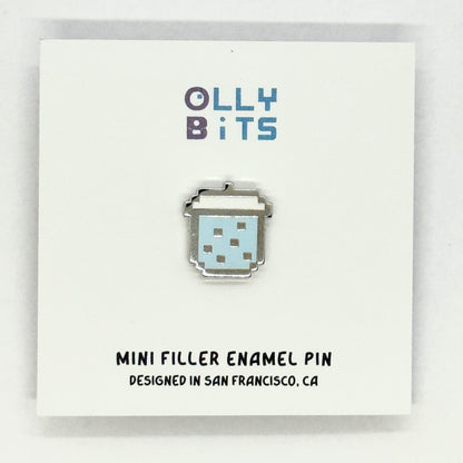 Blue Butterfly Pea Pixel Boba Mini Filler Enamel Pin