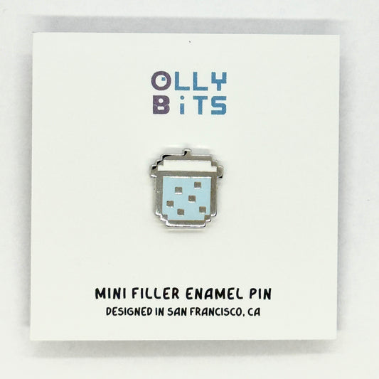 Blue Butterfly Pea Pixel Boba Mini Filler Enamel Pin