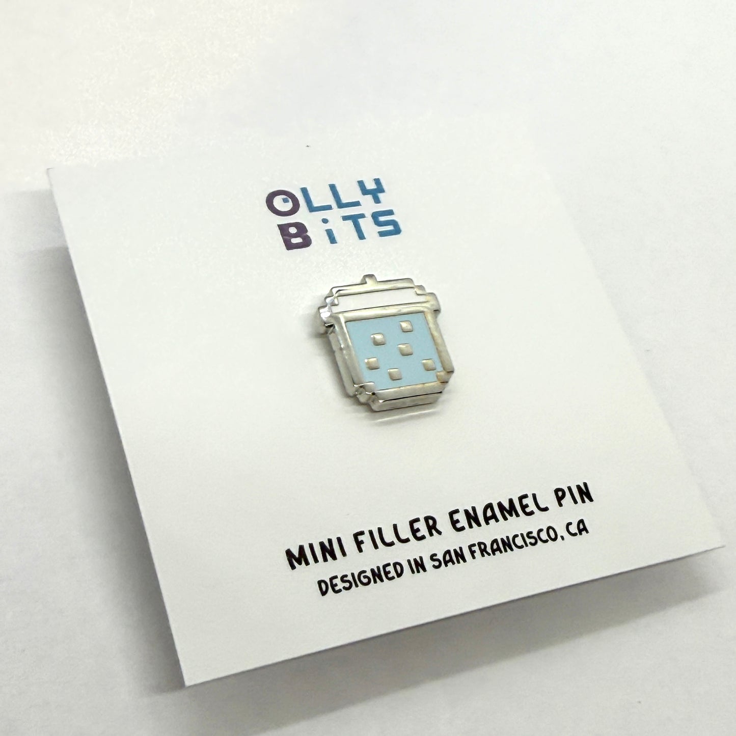 Blue Butterfly Pea Pixel Boba Mini Filler Enamel Pin