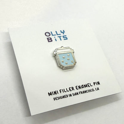Blue Butterfly Pea Pixel Boba Mini Filler Enamel Pin
