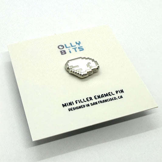 White Pixel Wing (Left) Mini Filler Enamel Pin