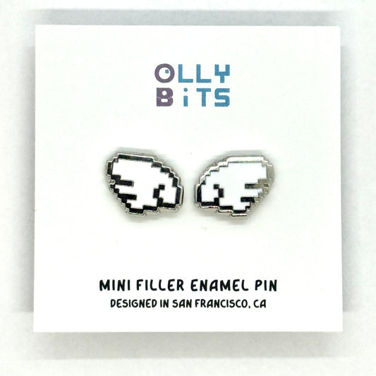 White Pixel Wings Duo Mini Filler Enamel Pin Set