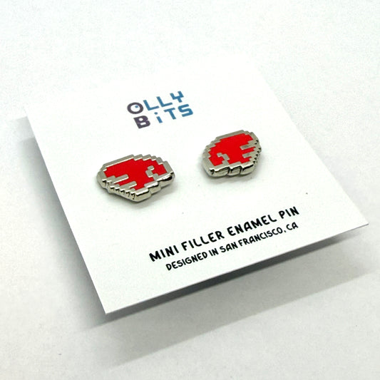 Red Pixel Wing Duo Mini Filler Enamel Pin Set