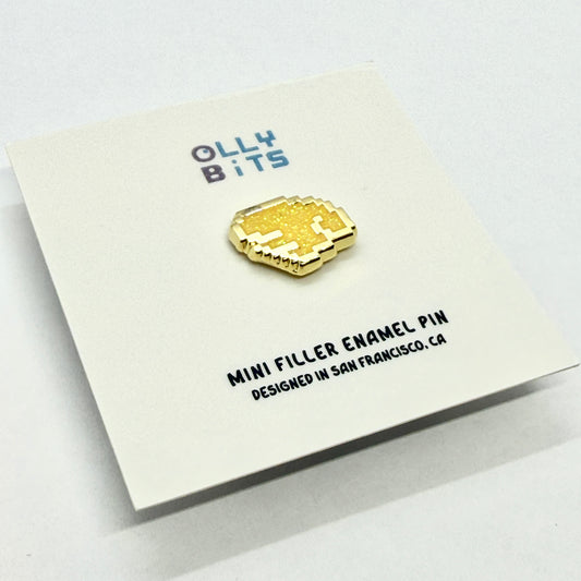 Gold Glitter Pixel Wing (Left) Mini Filler Enamel Pin