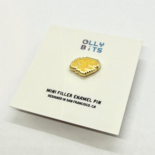 Gold Glitter Pixel Wing (Right) Mini Filler Enamel Pin