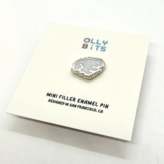 Silver Glitter Pixel Wing (Right) Mini Filler Enamel Pin