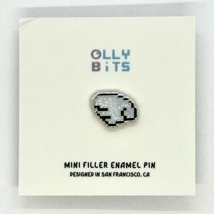 Silver Glitter Pixel Wing (Left) Mini Filler Enamel Pin