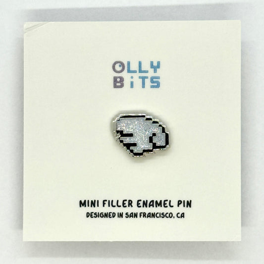 Silver Glitter Pixel Wing (Left) Mini Filler Enamel Pin