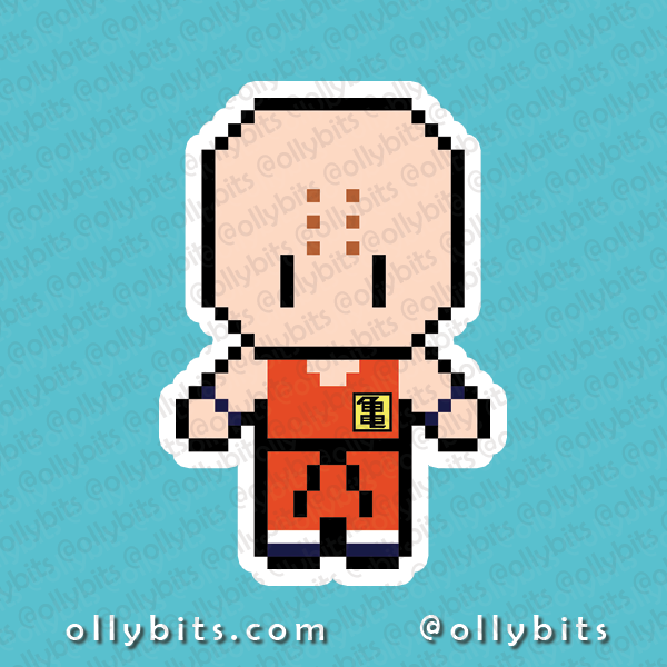 No Nose Monk Vinyl Sticker (2") Ollybits Pixel Art