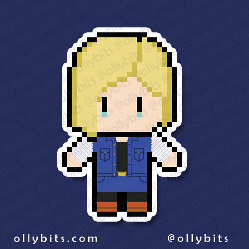 Human Robot 18 Vinyl Sticker (2") Ollybits Pixel Art