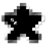 Black Pixel Star Mini Filler Enamel Pin