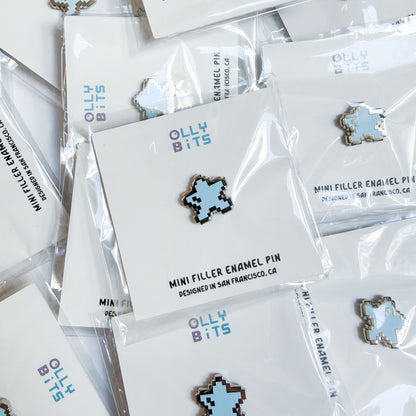 Blue Pastel Pixel Star Mini Filler Enamel Pin