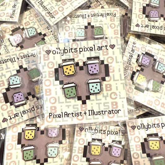 Pixel Boba Mini Filler Enamel Pin Set