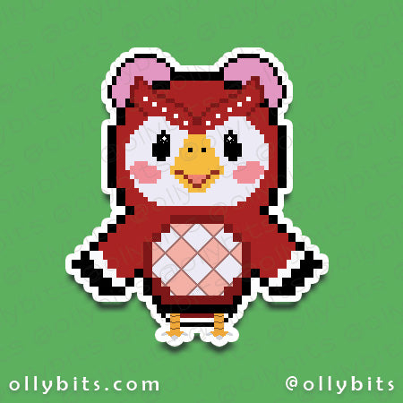 Wishful Owl Island Villagers Life Vinyl Sticker (2") Ollybits Pixel Art