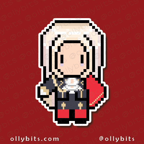 Flame Emperor Vinyl Sticker (2") Ollybits Pixel Art