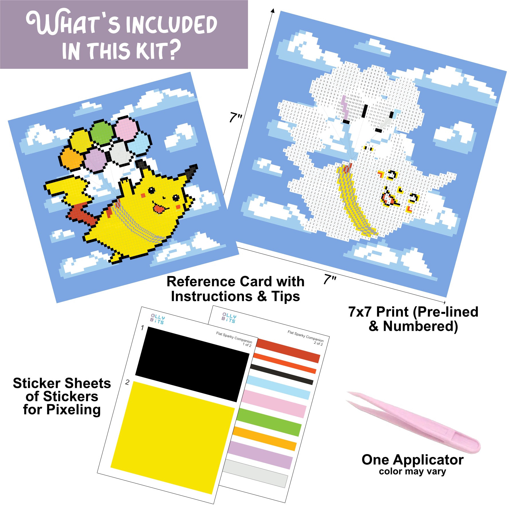 Flat Sparky Companion DIY Color by Pixels Kit – ollybits