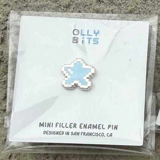 Blue Pastel Pixel Star Mini Filler Enamel Pin