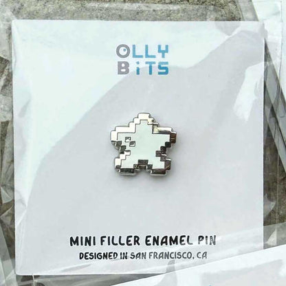 White Pixel Star Mini Filler Enamel Pin