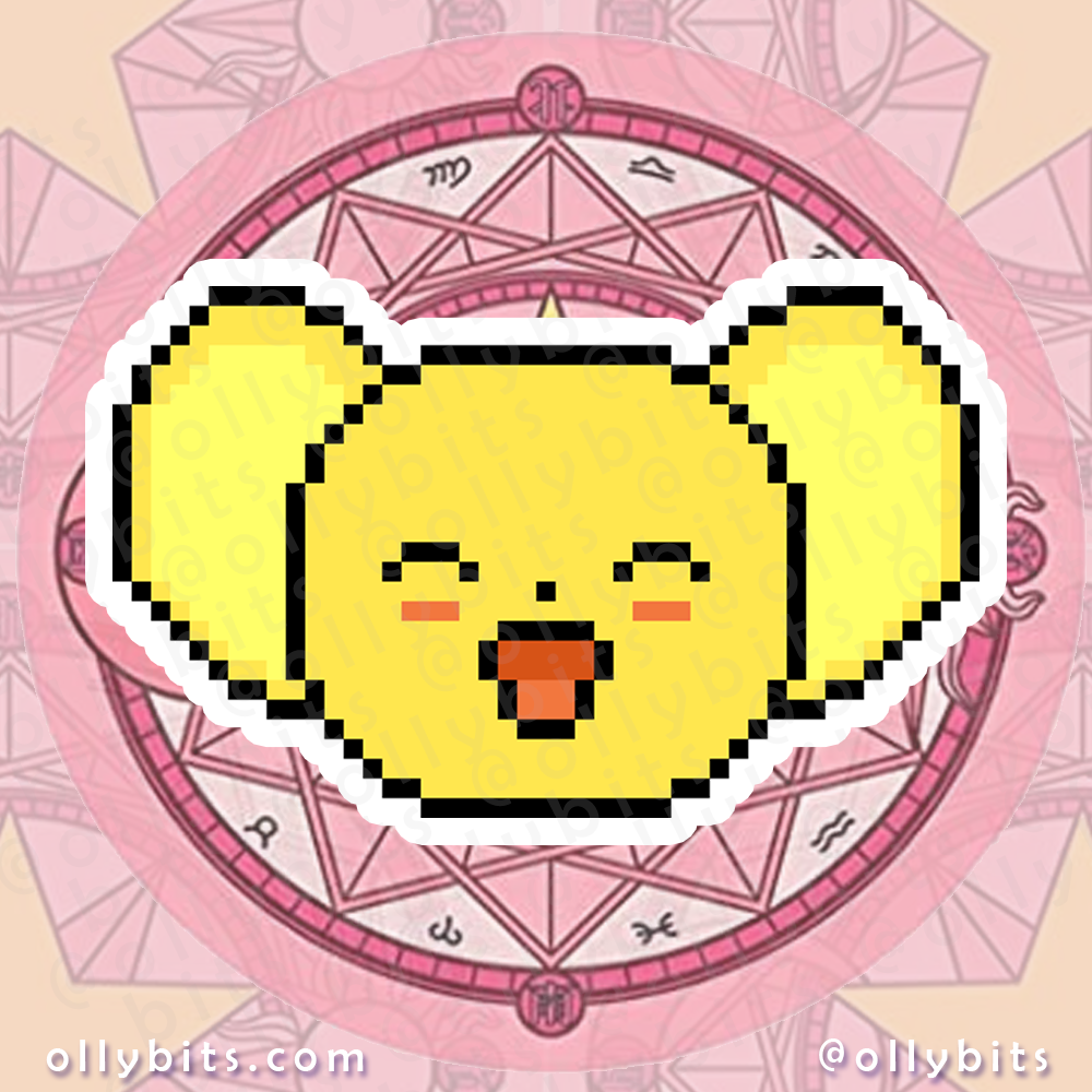 Cerberus Laughing Plush Toy Vinyl Sticker (2") Ollybits Pixel Art