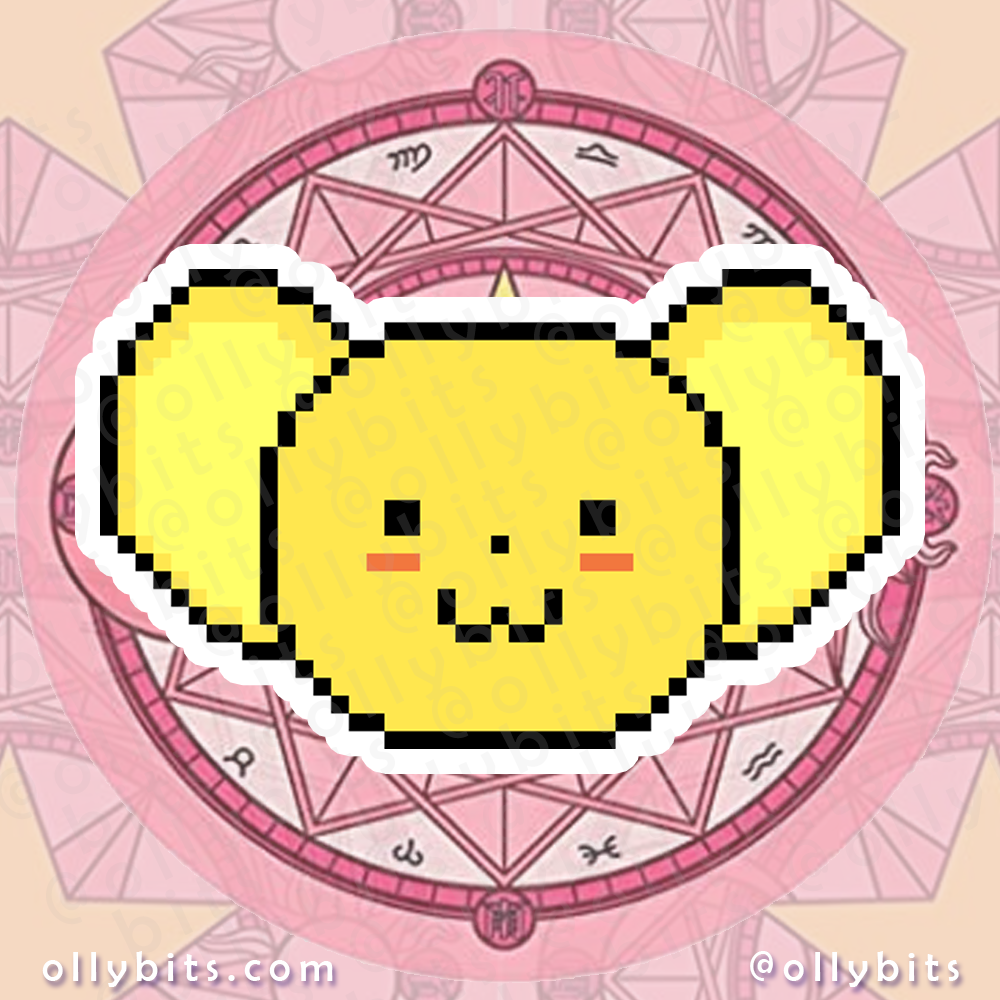 Cerberus Plush Toy Vinyl Sticker (2") Ollybits Pixel Art 