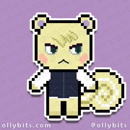Smug Squirrel Island Villager Life Vinyl Sticker (2") Ollybits Pixel Art