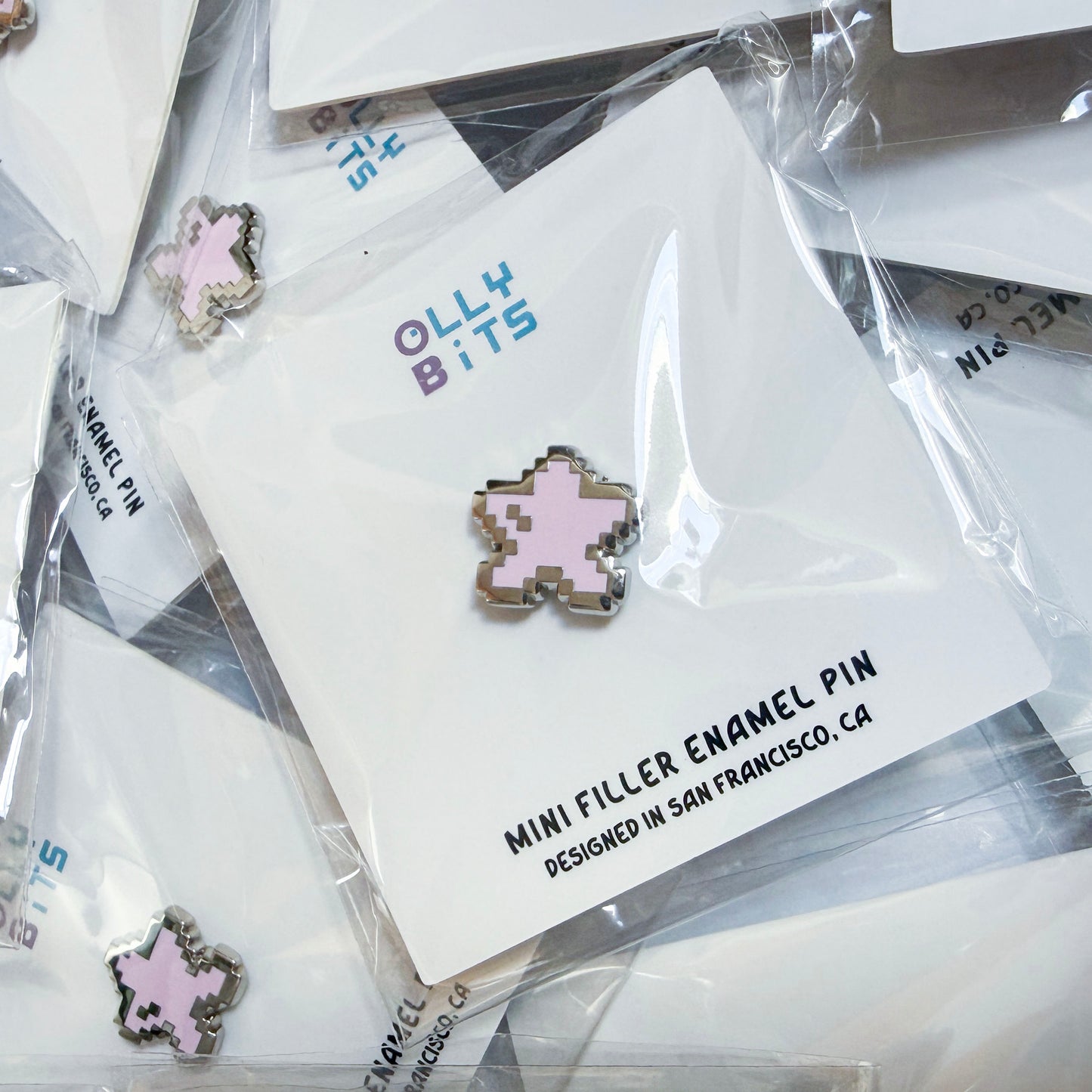 Pink Pastel Pixel Star Mini Filler Enamel Pin