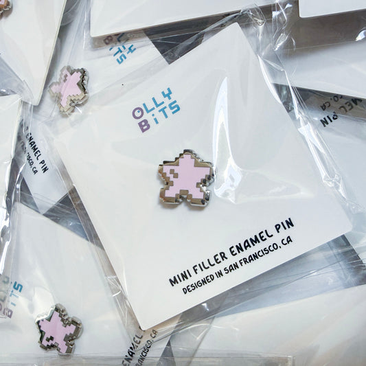 Pink Pastel Pixel Star Mini Filler Enamel Pin