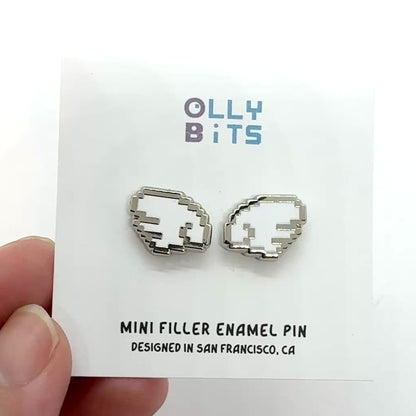 White Pixel Wings Duo Mini Filler Enamel Pin Set