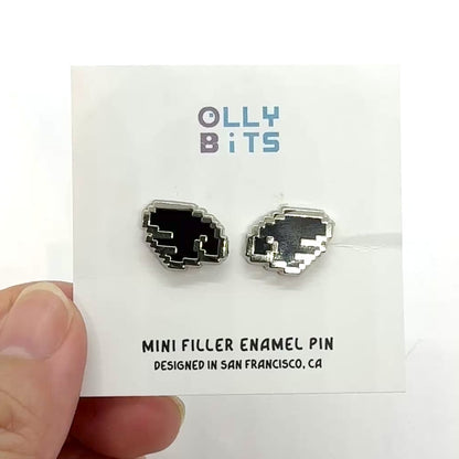 Black Pixel Wings Duo Mini Filler Enamel Pin Set