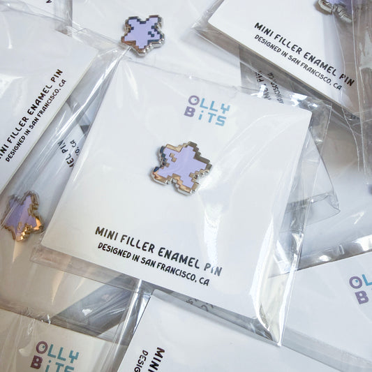 Purple Pastel Pixel Star Mini Filler Enamel Pin